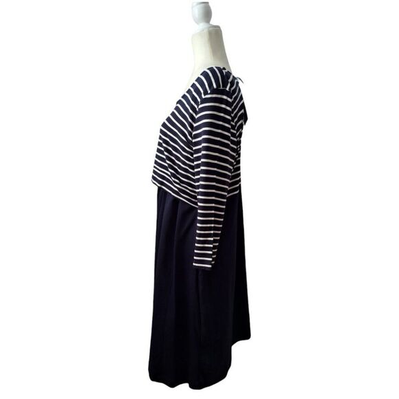 Seraphine Women's Navy Stripe 3/4 Sleeve Nautical Simone Dress Maternity Sz 14 - Picture 7 of 9